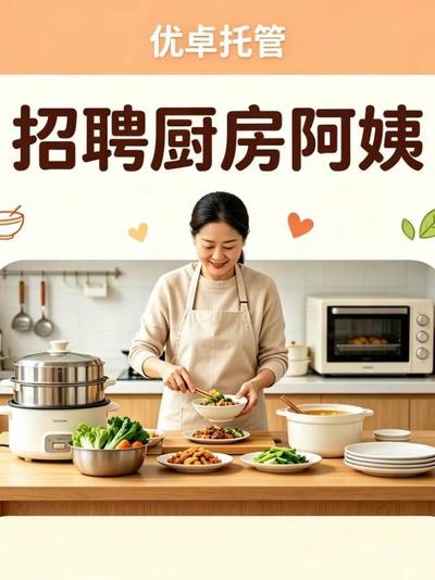 优卓托管招厨房阿姨 负责学生餐食