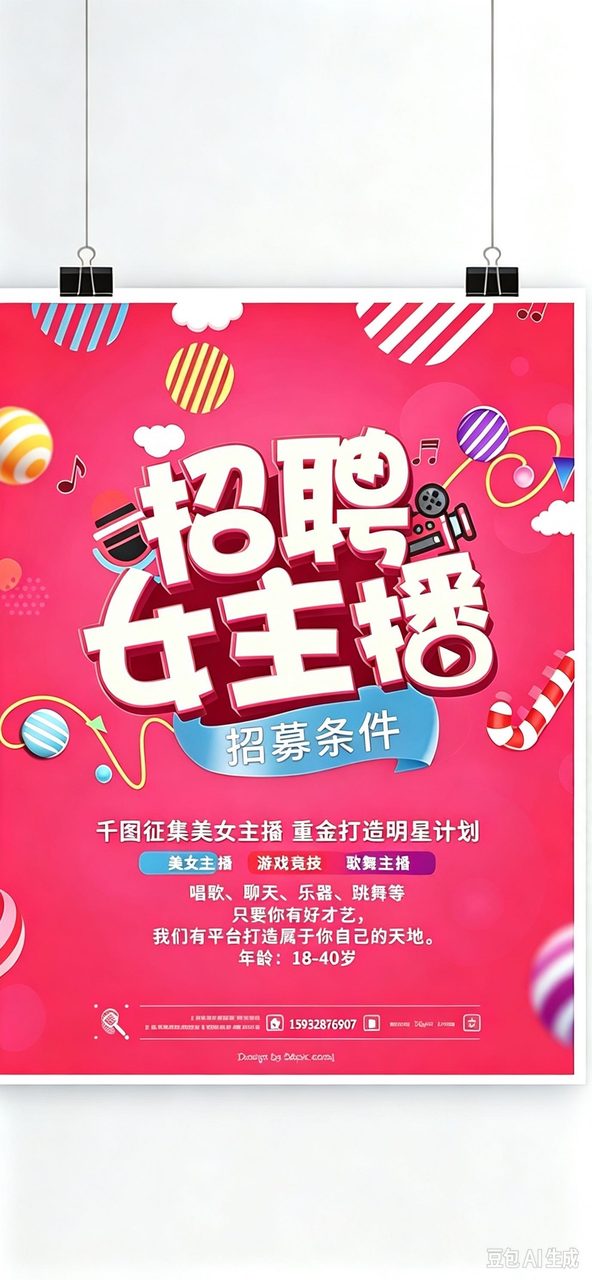 萍乡招聘娱乐、聊天、才艺主播数名